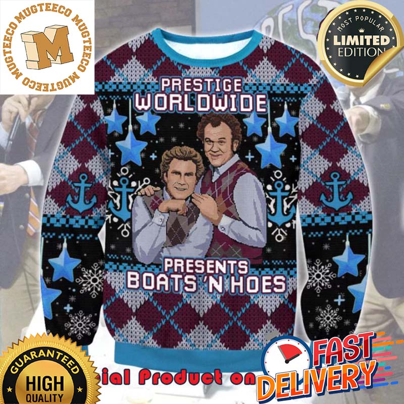 Step Brothers Prestige Worldwide Presents Boat's Hoes Ugly Christmas Sweater For Holiday 2023 Xmas Gifts Step Brothers Prestige Worldwide Presents Boat's Hoes Ugly Christmas Sweater For Holiday 2023 Xmas Gifts