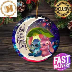 Stitch Angel Love You To The Moon And Back Galaxy Xmas Custom Name Tree Decorations Ornament