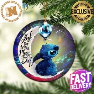 Stitch Love You To The Moon And Back Galaxy Xmas Custom Name Tree Decorations Ornament