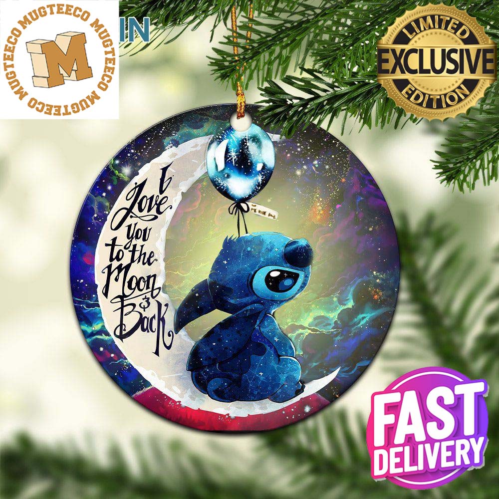 Stitch Love You To The Moon And Back Galaxy Xmas Custom Name Tree Decorations Ornament Stitch Love You To The Moon And Back Galaxy Xmas Custom Name Tree Decorations Ornament