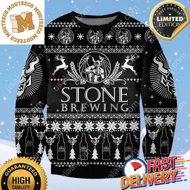 Stone Brewing Beer Ugly Christmas Sweater For Holiday 2023 Xmas Gifts Stone Brewing Beer Ugly Christmas Sweater For Holiday 2023 Xmas Gifts