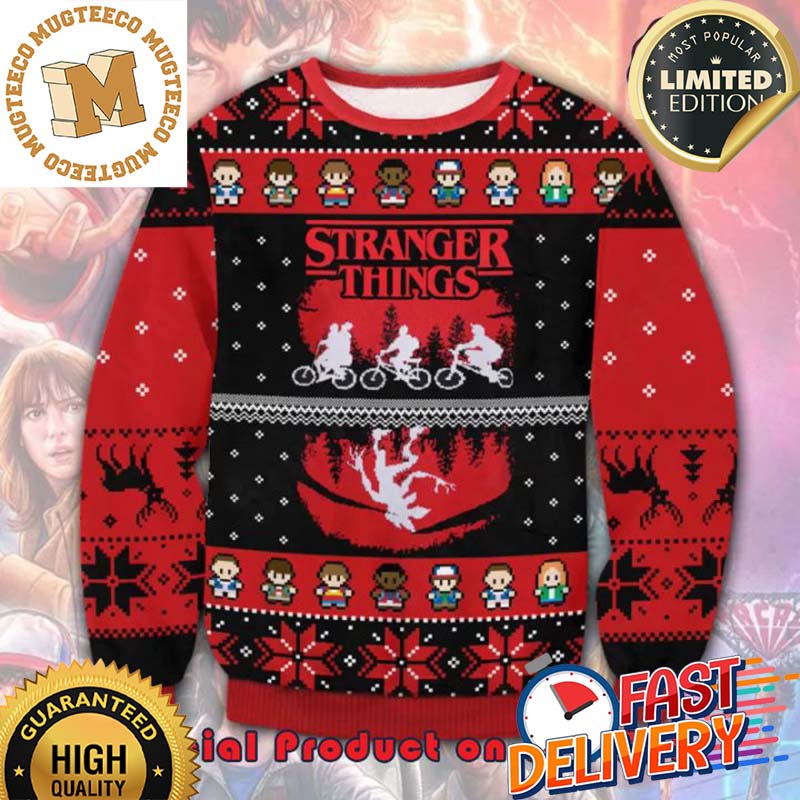 Stranger Things TV Series Ugly Christmas Sweater For Holiday 2023 Xmas Gifts Stranger Things TV Series Ugly Christmas Sweater For Holiday 2023 Xmas Gifts