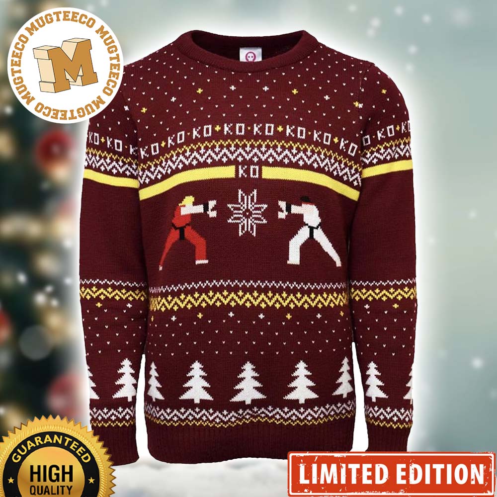 Street Fighter Ken Vs Ryu Hadoken Fight Knitted Xmas Style Ugly Christmas Sweater Street Fighter Ken Vs Ryu Hadoken Fight Knitted Xmas Style Ugly Christmas Sweater