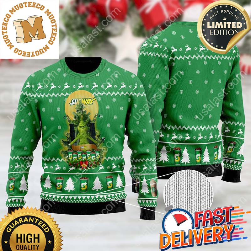 Subway Grinch Snowflake Ugly Christmas Sweater For Holiday 2023 Xmas Gifts Subway Grinch Snowflake Ugly Christmas Sweater For Holiday 2023 Xmas Gifts