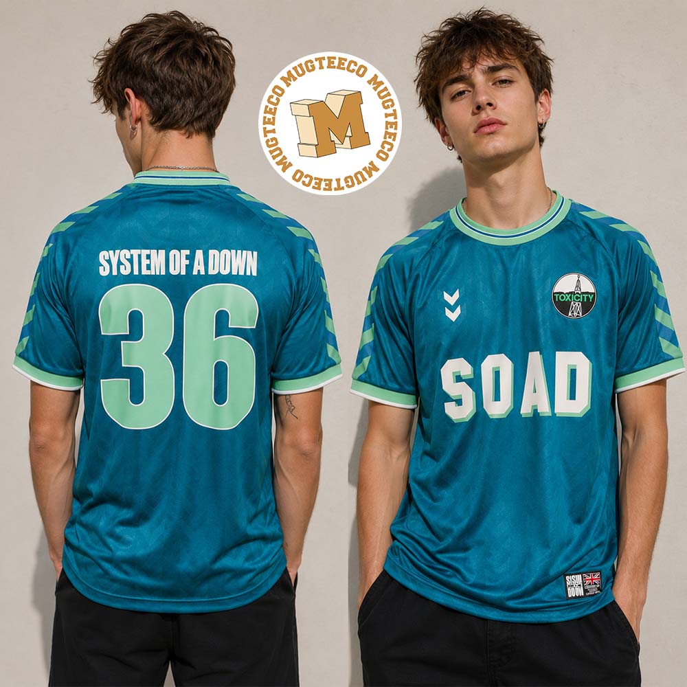 System Of A Down SOAD London UK 2026 Exclusive Hummel Jersey At Tottenham Stadium On 13 And 15 July 2026 Emerald Football Jersey System Of A Down SOAD London UK 2026 Exclusive Hummel Jersey At Tottenham Stadium On 13 And 15 July 2026 Emerald Football Jersey