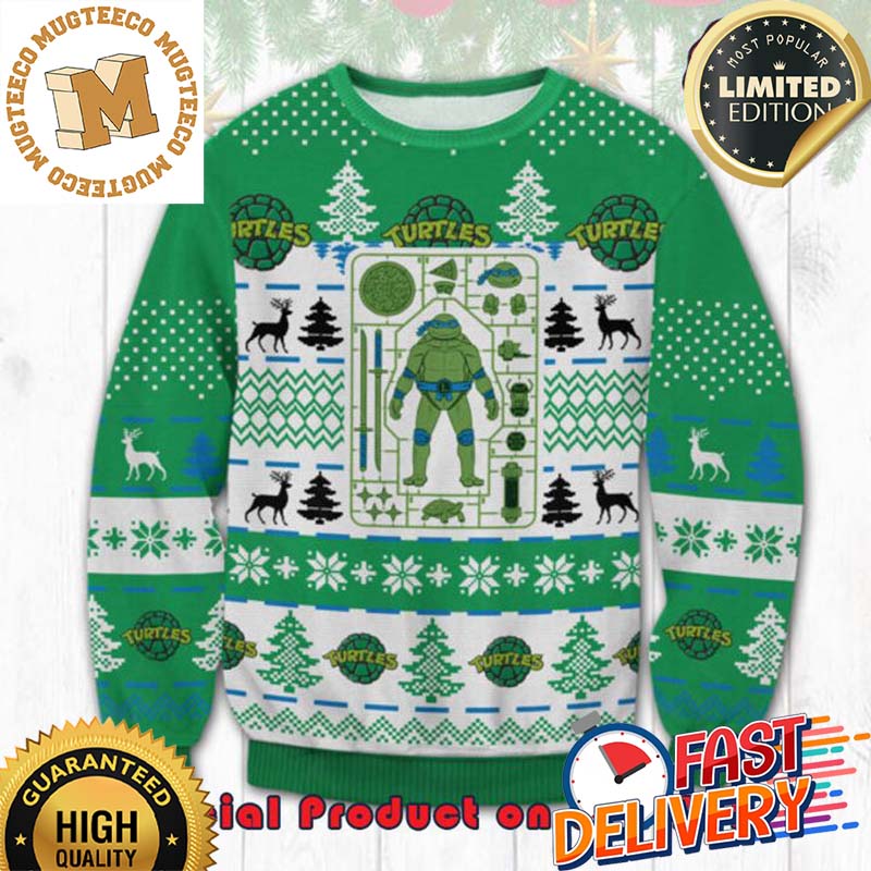 TMNT Teenage Mutant Ninja Turtles Leonardo Model Sprue Ugly Christmas Sweater For Holiday 2023 Xmas Gifts TMNT Teenage Mutant Ninja Turtles Leonardo Model Sprue Ugly Christmas Sweater For Holiday 2023 Xmas Gifts
