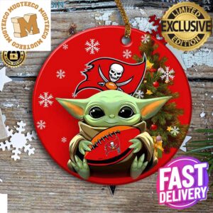 Tampa Bay Buccaneers NFL Baby Yoda Xmas Custom Name Tree Decorations Ornament