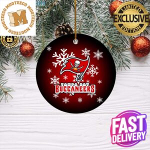 Tampa Bay Buccaneers NFL Merry Xmas Custom Name Tree Decorations Ornament