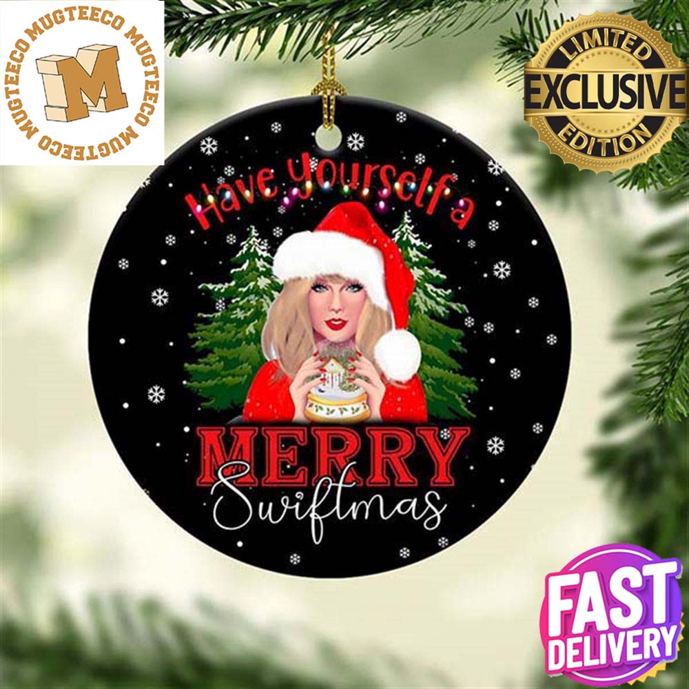Taylor Swift Have Yourself A Merry Swiftmas 2023 Custom Name Ceramic Christmas Ornament Taylor Swift Have Yourself A Merry Swiftmas 2023 Custom Name Ceramic Christmas Ornament