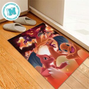 Team Pokemon Charizard Evolution Gift For Fan Pokemon Doormat