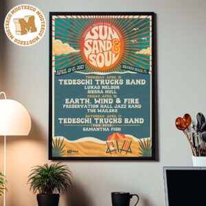 Tedeschi Trucks Band 2026 Event Poster At Seascape Resort In Miramar  Florida On April 15–17 2027 Home Decor Poster Canvas