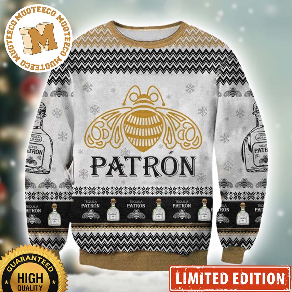 Tequila Patron White 3D Ugly Christmas Sweater Tequila Patron White 3D Ugly Christmas Sweater