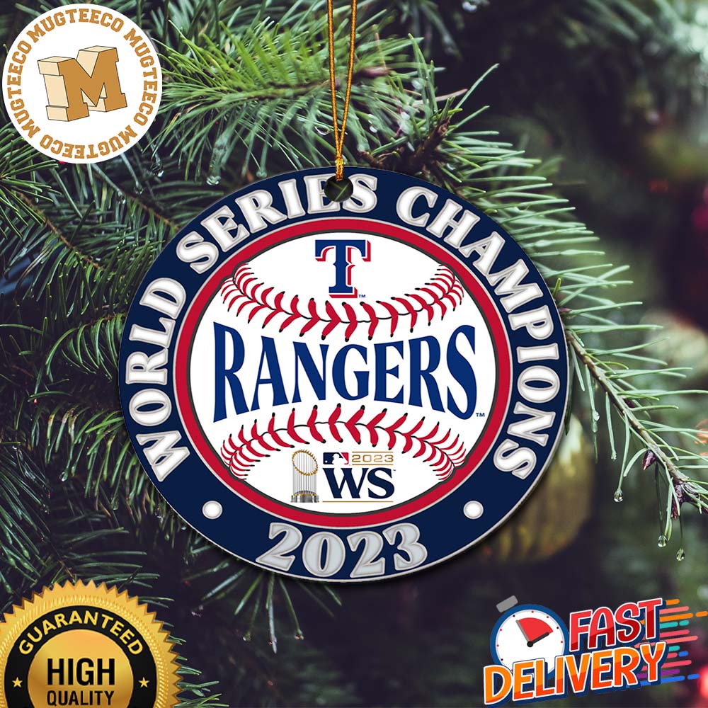 Texas Rangers 2023 World Series Champions Baseball Ceramic Christmas Decorations Ornament Texas Rangers 2023 World Series Champions Baseball Ceramic Christmas Decorations Ornament