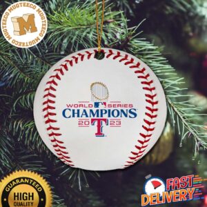 Texas Rangers 2023 World Series Champions Logo Rawlings Baseball Christmas Tree Ornament