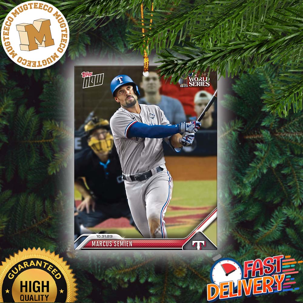 Texas Rangers Marcus Semien 2023 MLB Topps Now Card 1067 World Series Christmas Tree Decorations Ornament Texas Rangers Marcus Semien 2023 MLB Topps Now Card 1067 World Series Christmas Tree Decorations Ornament