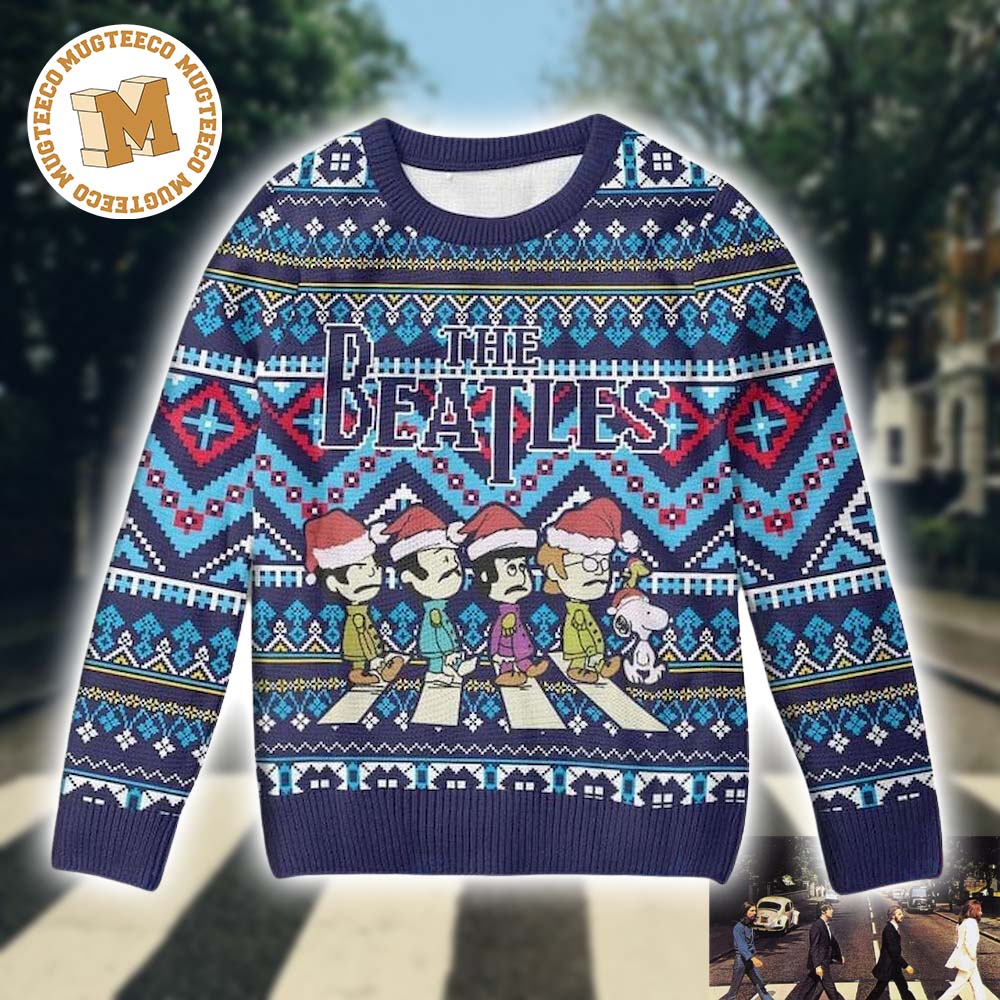 The Beatles Abbey Road Snoopy Album Xmas Gifts For Fan 2023 Holiday Ugly Christmas Sweater The Beatles Abbey Road Snoopy Album Xmas Gifts For Fan 2023 Holiday Ugly Christmas Sweater