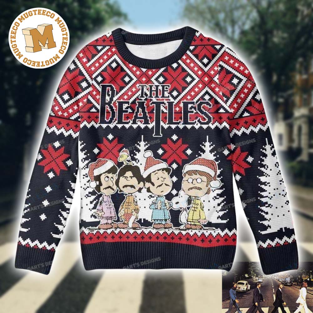 The Beatles Snoopy Peanuts Style Pullama 2023 Holiday Ugly Christmas Sweater The Beatles Snoopy Peanuts Style Pullama 2023 Holiday Ugly Christmas Sweater