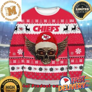 The Grinch Math Kansas City Chiefs NFL Skull Santa Hat Ugly Christmas Sweater For Holiday 2023 Xmas Gifts