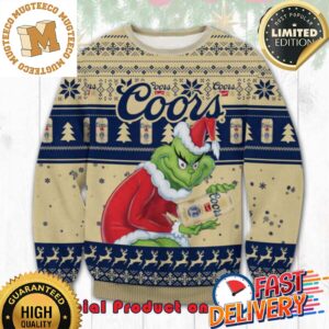 The Grinch Santa Claus Math Coors Banquet Reindeer Ugly Christmas Sweater For Holiday 2023 Xmas Gifts