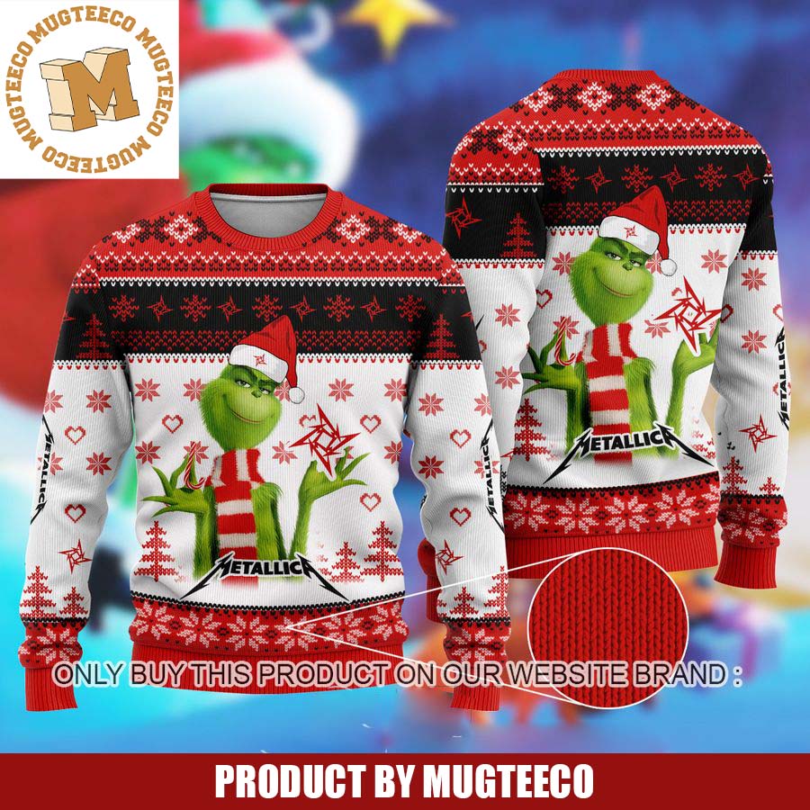 The Grinch Santa Metallica Ugly Christmas Sweater 2023 The Grinch Santa Metallica Ugly Christmas Sweater 2023