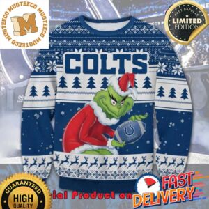 The Grinch x Indianapolis Colts NFL Santa Hat Ugly Christmas Sweater For Holiday 2023 Xmas Gifts