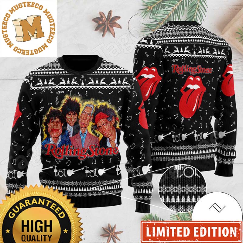 The Rolling Stones Band Ugly Christmas Sweater 2023 The Rolling Stones Band Ugly Christmas Sweater 2023