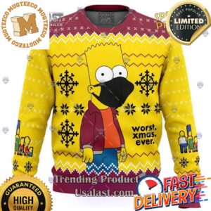The Simpsons Bart Simpson Ugly Christmas Sweater For Holiday 2023 Xmas Gifts