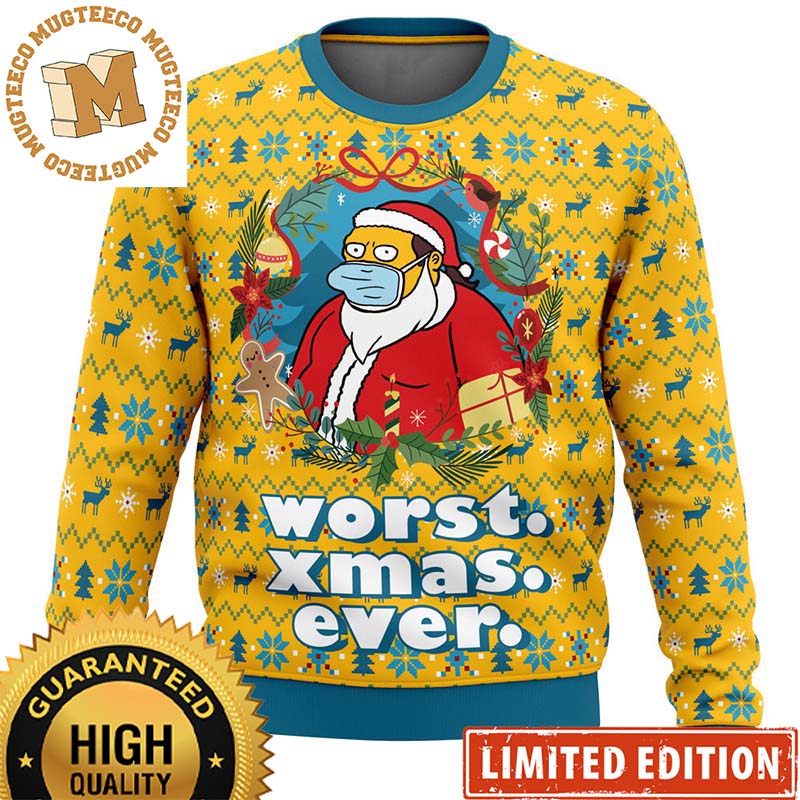 The Simpsons Worst Christmas Ever Funny Ugly Christmas Sweater 2023 The Simpsons Worst Christmas Ever Funny Ugly Christmas Sweater 2023