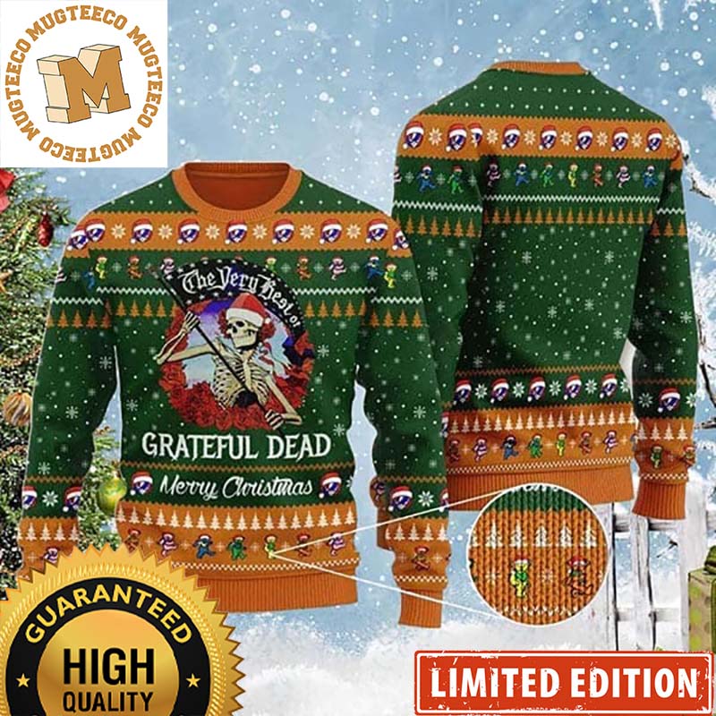The Very Best Of Grateful Dead Santa Skelington 2023 Green Ugly Christmas Sweater The Very Best Of Grateful Dead Santa Skelington 2023 Green Ugly Christmas Sweater