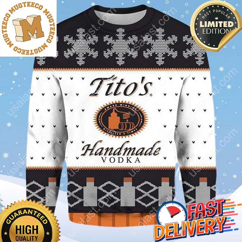 Tito's Handmade Vodka Ugly Christmas Sweater For Holiday 2023 Xmas Gifts Tito's Handmade Vodka Ugly Christmas Sweater For Holiday 2023 Xmas Gifts