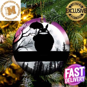 Totoro Ghibli Moon Night Personalized 2023 Holiday Merry Christmas Decorations Ornament