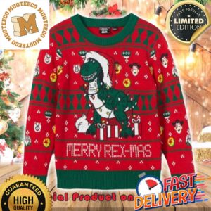 Toy Story Merry T-Rex Mas Ugly Christmas Sweater For Holiday 2023 Xmas Gifts