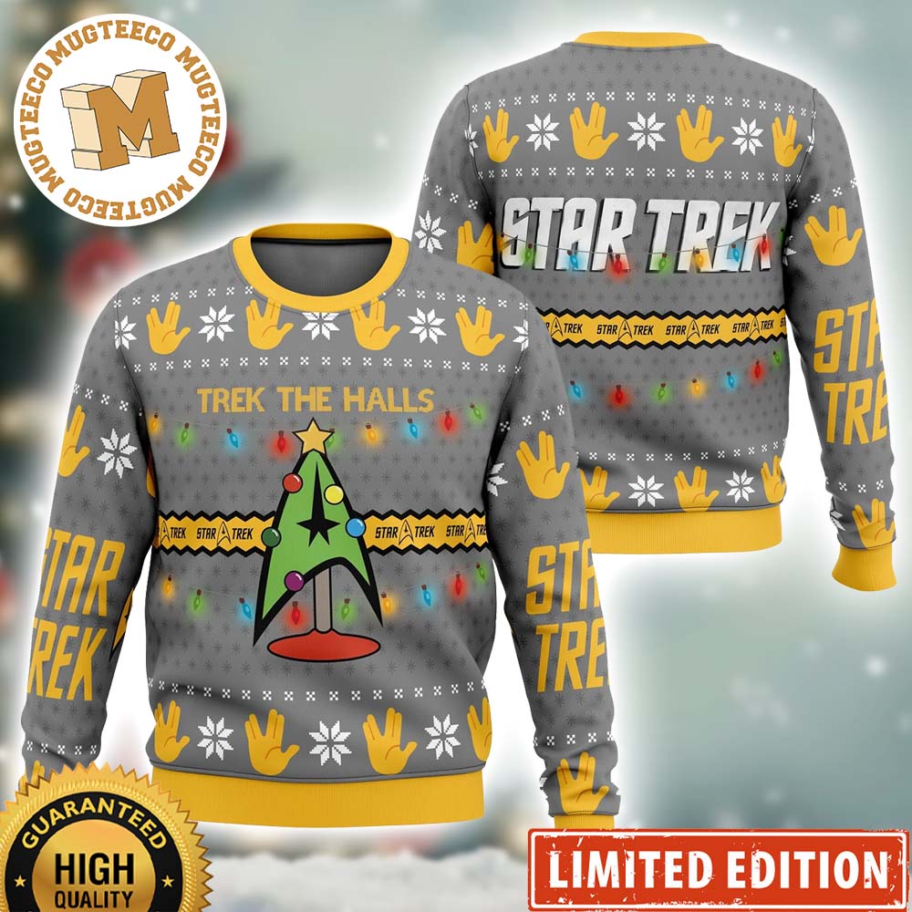 Trek The Halls Star Trek Ugly Christmas Sweater Trek The Halls Star Trek Ugly Christmas Sweater