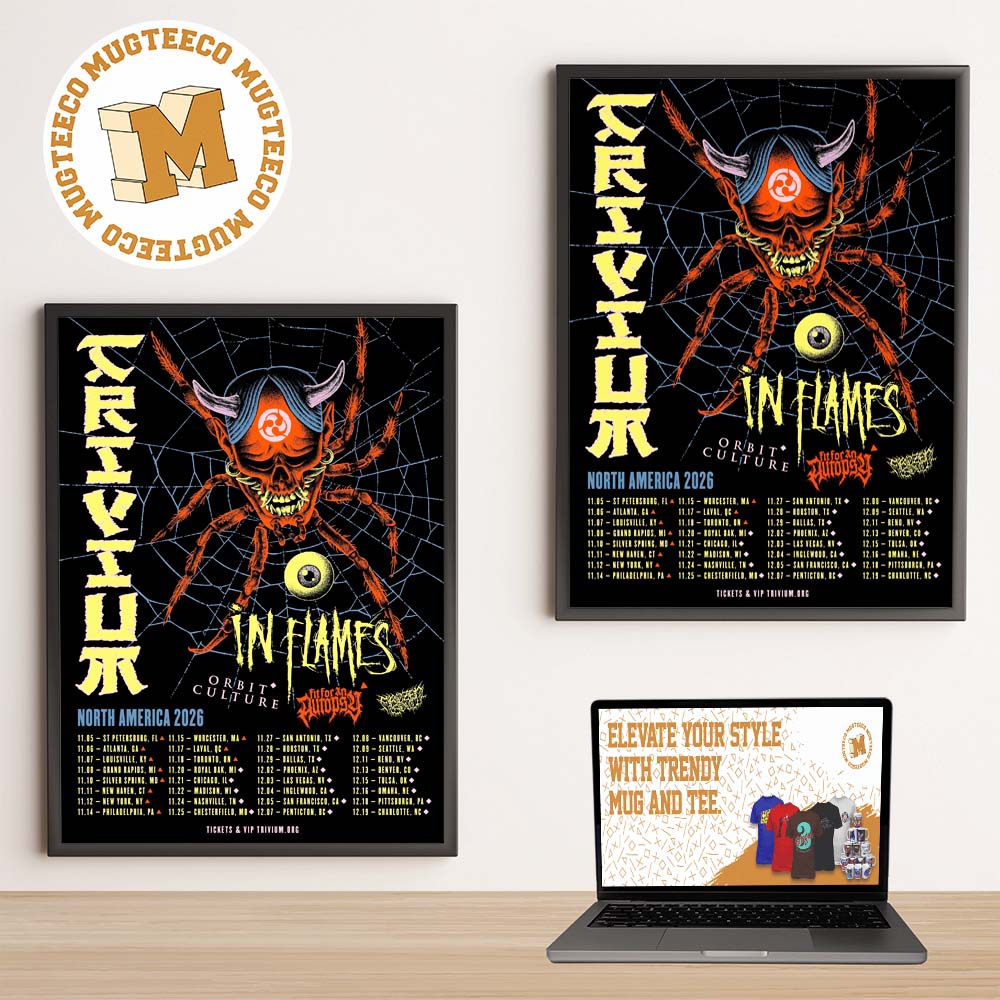 Trivium Band The Crown In The Grave Tour 2026 North America Tour Dates Home Decor Poster Canvas Trivium Band The Crown In The Grave Tour 2026 North America Tour Dates Home Decor Poster Canvas