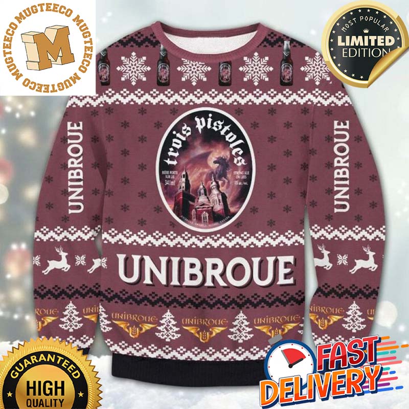 Trois Pistoles Unibroue Ugly Christmas Sweater For Holiday 2023 Xmas Gifts Trois Pistoles Unibroue Ugly Christmas Sweater For Holiday 2023 Xmas Gifts