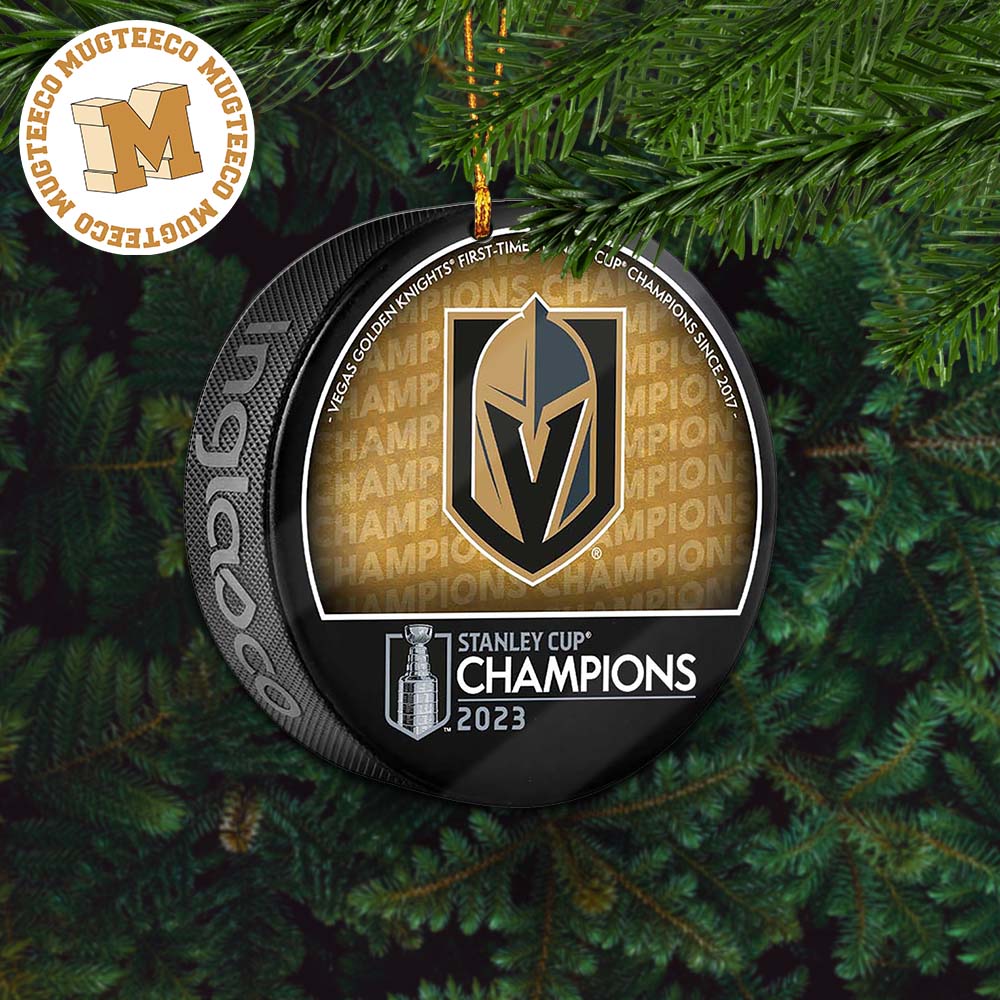 Vegas Golden Knights Unsigned Inglasco 2023 Stanley Cup Champions Logo Hockey Puck Ceramic Christmas Tree Decorations Ornament Vegas Golden Knights Unsigned Inglasco 2023 Stanley Cup Champions Logo Hockey Puck Ceramic Christmas Tree Decorations Ornament