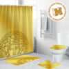 Versace Big Basic Black And White Logo Bathroom Shower Curtain Set