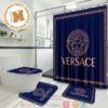 Versace Big Basic Yellow Logo In White Background Bathroom Shower Curtain Set