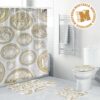 Versace Big Black Basic Logo In Pink Base Background Bathroom Accessories Set