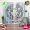 Versace Big Black Signature Logo In Blue Sky Background Window Curtain Versace Big Black Signature Logo In Blue Sky Background Window Curtain