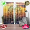 Versace Big Black Signature Logo In Red Smoke Background Window Curtain Versace Big Black Signature Logo In Red Smoke Background Window Curtain
