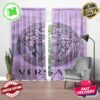 Versace Big Black Signature Logo In Sunset Sky Background Window Curtain Versace Big Black Signature Logo In Sunset Sky Background Window Curtain