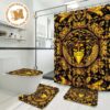 Versace Big Golden Logo And Baroque Pattern Bathroom Accessories Set Versace Big Golden Logo And Baroque Pattern Bathroom Accessories Set