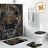 Versace Big Logo With Golden Baroque Pattern Bathroom Accessories Set Versace Big Logo With Golden Baroque Pattern Bathroom Accessories Set