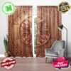 Versace Big Signature Maroon Logo Medusa In Money Background Window Curtain Versace Big Signature Maroon Logo Medusa In Money Background Window Curtain