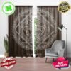Versace Big White Signature Logo Medusa In Red Rose Theme Window Curtain Versace Big White Signature Logo Medusa In Red Rose Theme Window Curtain