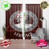 Versace Big Yellow Luxury Logo With Greca Border In Slate Mosaic Background Window Curtain