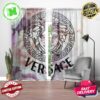 Versace Golden Signature Chain With Baroque And Greca Pattern In Black Theme Window Curtain