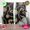 Versace Luxury Black And White Signature Logo In Dark Theme Window Curtain