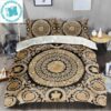 Versace Golden Logo Royal Special Pattern In Golden Most Comfortable Bedding Set Versace Golden Logo Royal Special Pattern In Golden Most Comfortable Bedding Set